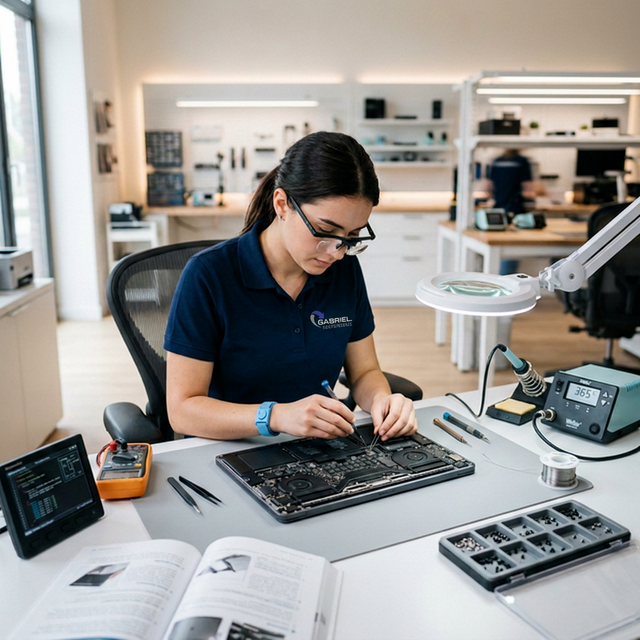 Técnico de informática realizando conserto de computador e notebook em Goiânia - Gabriel Computadores